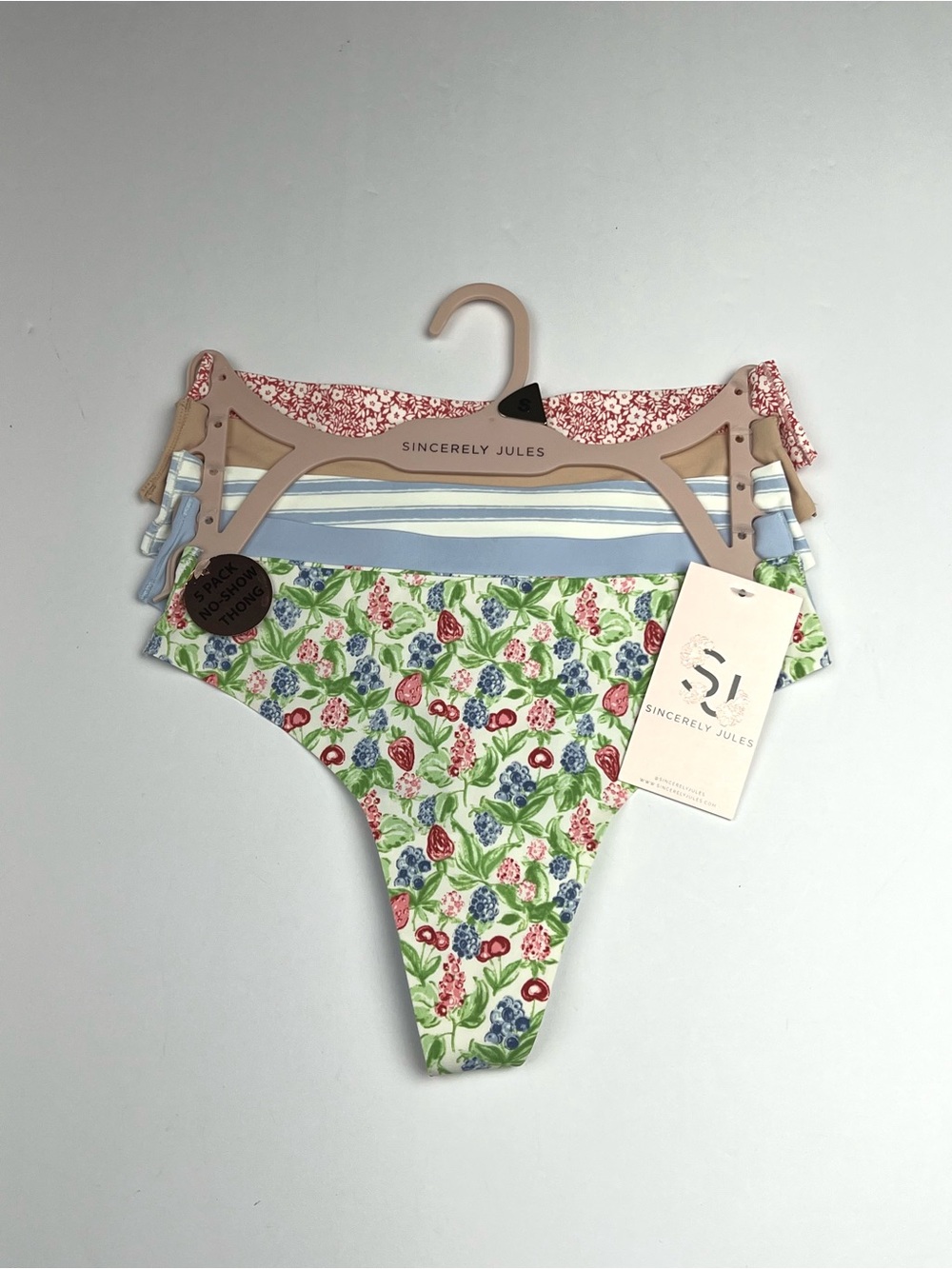 Sincerely Jules No Show 5-Pack Thong Nylon Women’s Sz S Panties Small